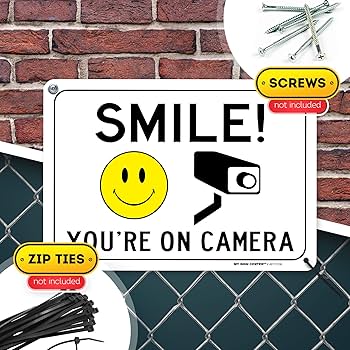 ⭐︎happy smile⭐︎ Smile! You're On Our Video Security Cameras Sign - 18x18